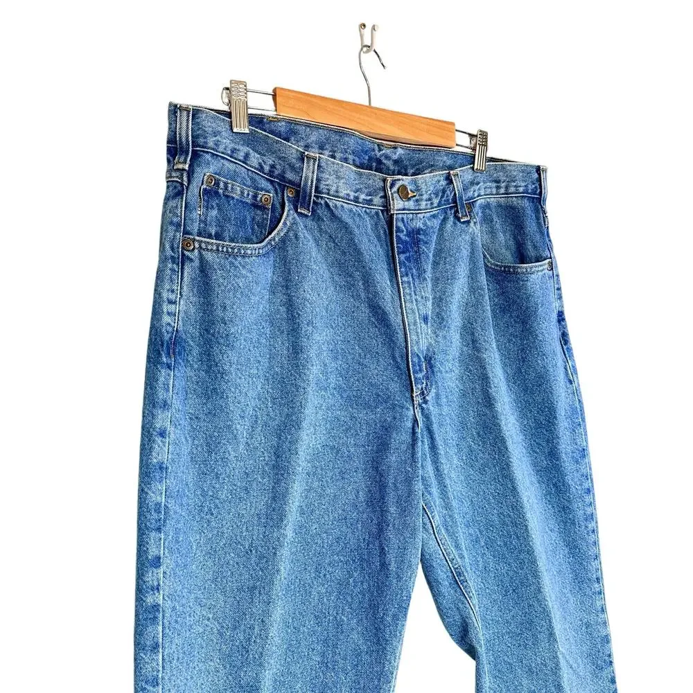 Carhartt B18 Traditional Fit Tapered Denim Jeans Stonewash Medium Blue 40x30